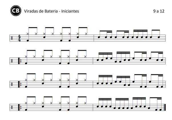 20 viradas de bateria para iniciantes - folha 3