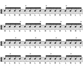 Trabalhando com Paradiddles e acentuações