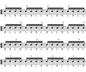 Trabalhando com Paradiddles e acentuações