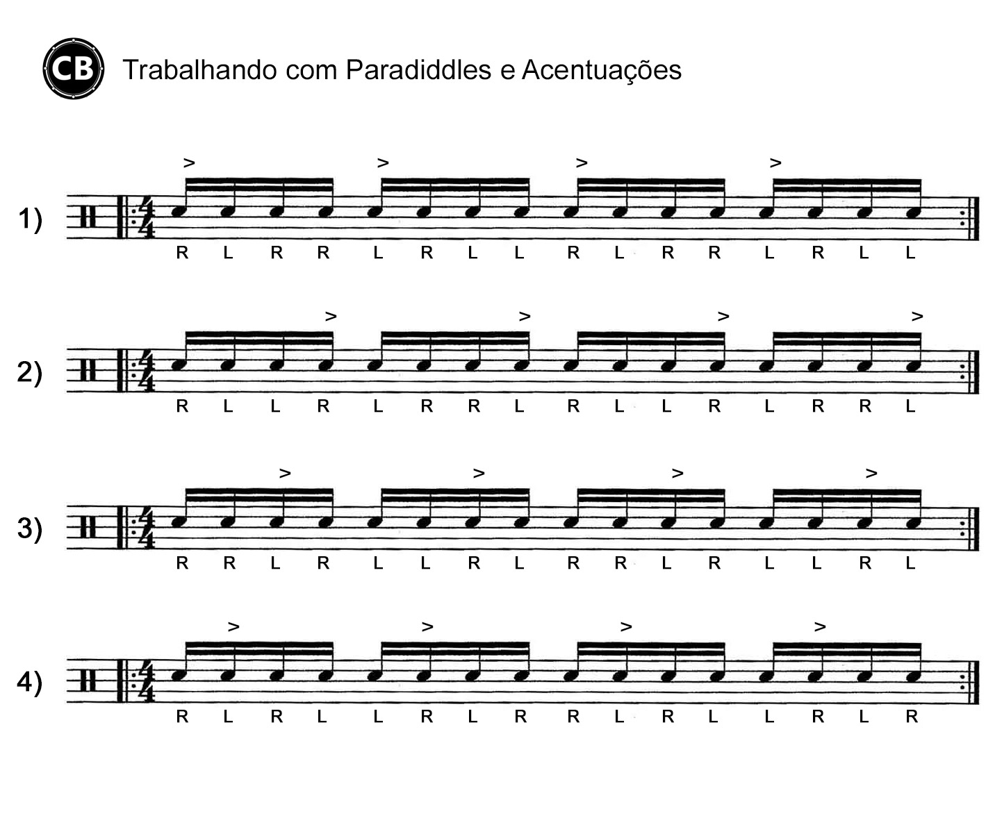 Trabalhando com Paradiddles e acentuações
