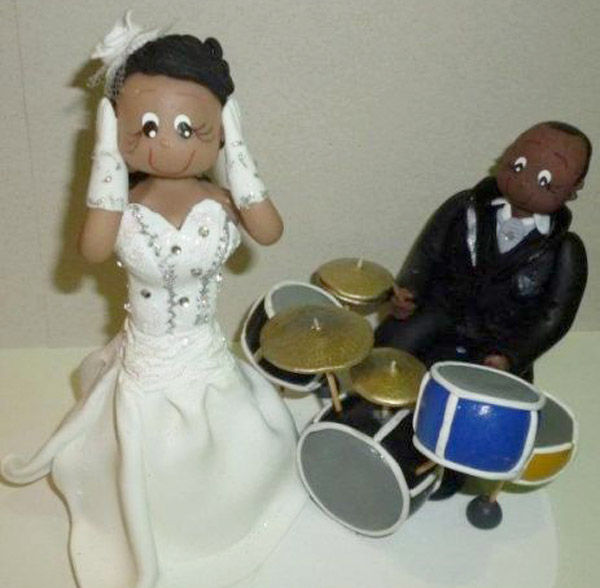 Inspiração para casamento - Topos de bolo para noivos bateristas