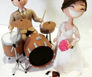 Inspiração para casamento - Topos de bolo para noivos bateristas