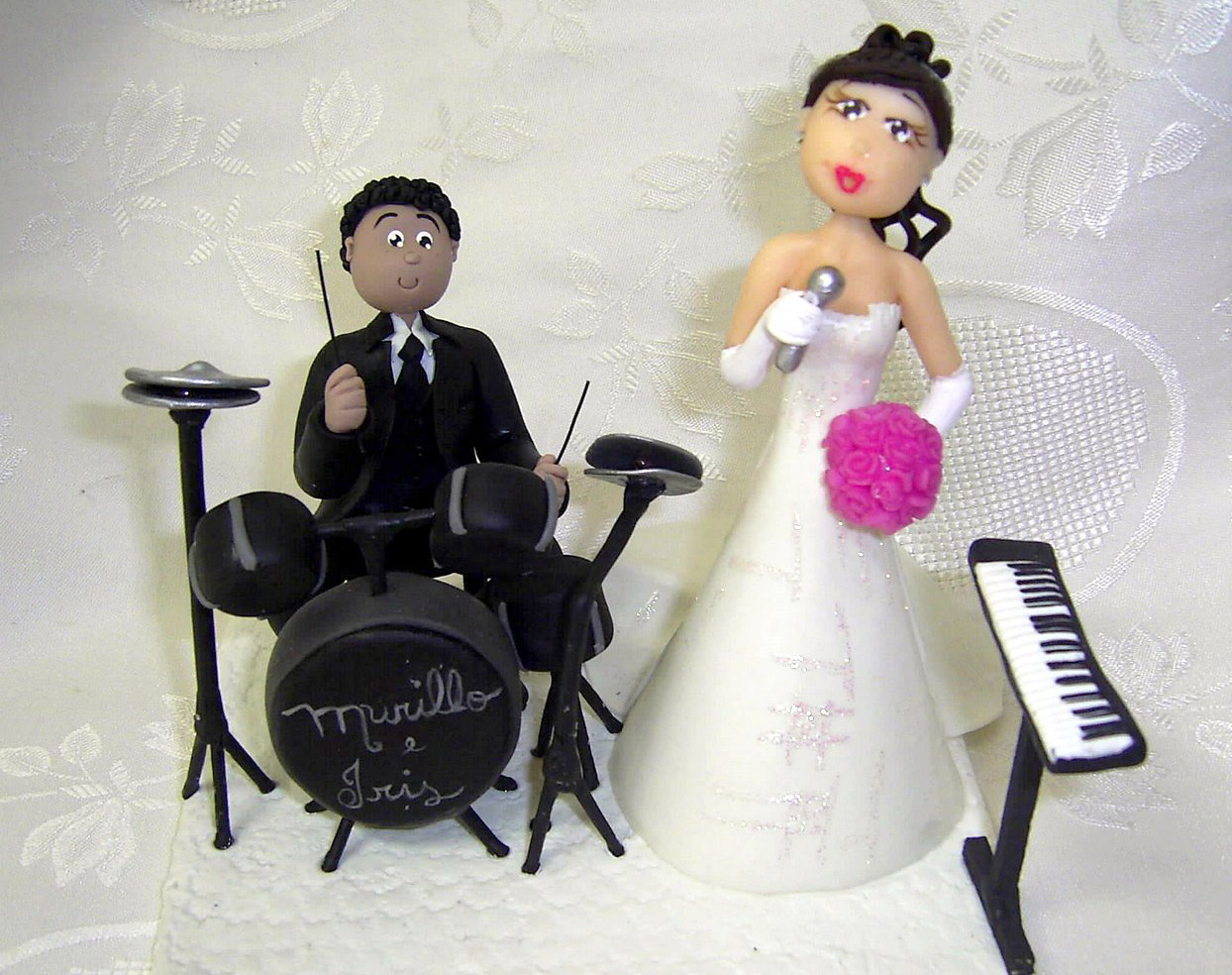 Inspiração para casamento - Topos de bolo para noivos bateristas