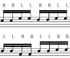 Rudimentos de bateria - Double Stroke - exercicios e aplicacoes