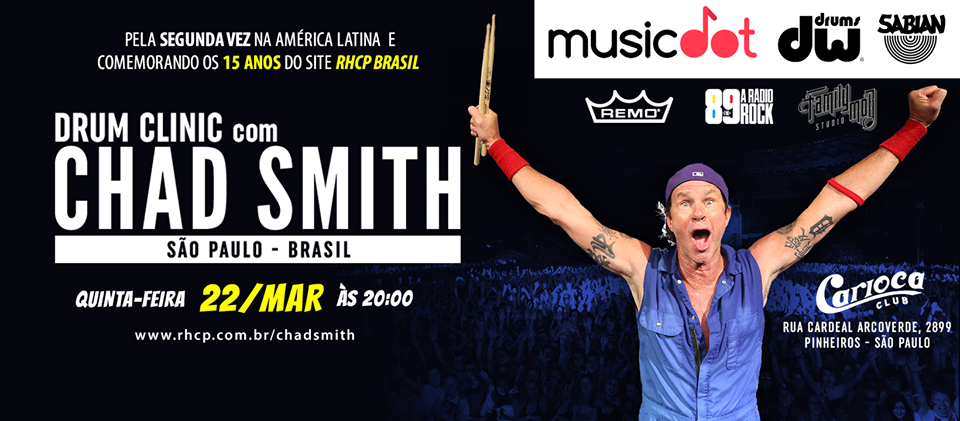 Chad Smith realizará Workshop em SP em março