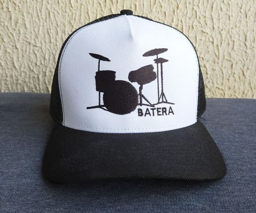 Boné Batera Aba Curva com tela Preto e Branco